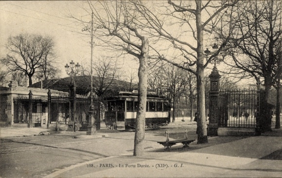 Ak Paris XII, La Porte Doree, tram