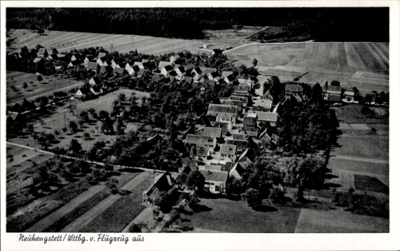 Postcard Neuhengstett Althengstett in the Black Forest Württemberg, aerial photograph