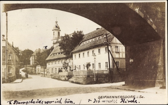 Photo Postcard Seifhennersdorf in Saxony, street section in town