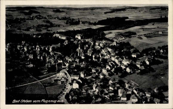 Postcard Bad Steben in Upper Franconia, aerial photograph