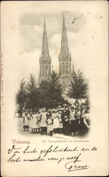 Ak Tilburg Noord-Brabant Nederland, St. Josephskerk, Lindeboom
