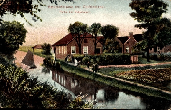 Postcard Osterhusen Hinte Lower Saxony, partial view