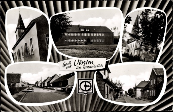 Ansichtkaart Neuenkirchen Vörden in Nedersaksen, kerken, gedeeltelijke aanzichten, straatgedeelte, gebouwen