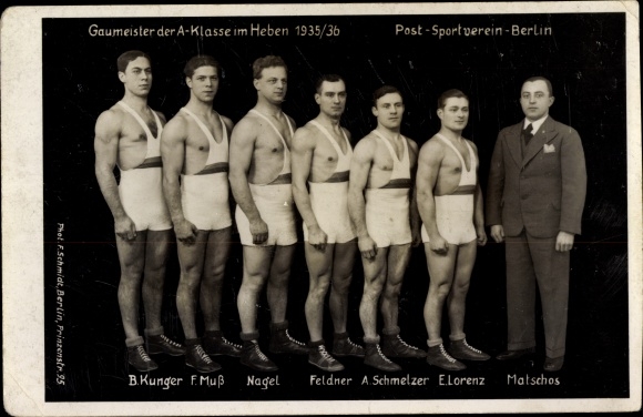 PC Post Sportverein Berlin, Gaumeister of the A class in lifting 1935, Kunger, Muß, Nagel, Feldner