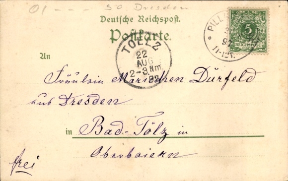 litho Dresden, overstroming 1897, Schusterhaus Cotta, Nieuw stadhuis Löbtau