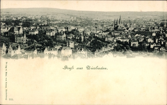 Ak Wiesbaden in Hessen, Panoramablick auf  Schwarz-Weiß-Fotografie, keine Persönlichkeiten, keine