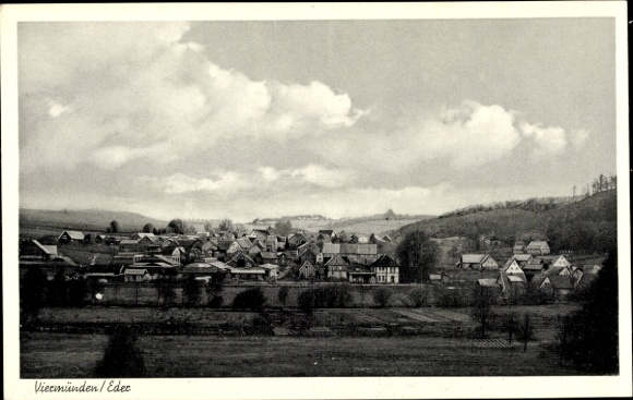 Postcard Viermünden Frankenberg an der Eder, total view