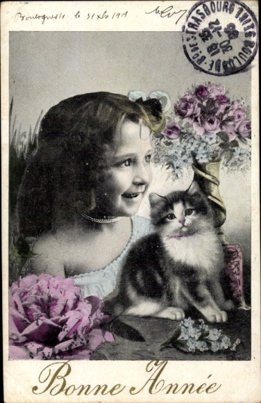 Artist PC Kuderna, if two are good, German School Association No. 829, lovers, flowers
