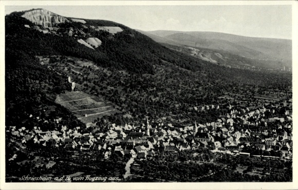Ak Schriesheim an der Bergstraße, Fliegeraufnahme