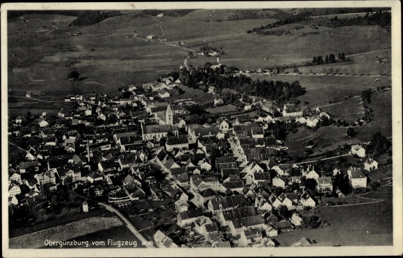 Ak Obergünzburg im Allgäu, Fliegeraufnahme