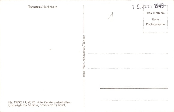 Ak Tiengen am Oberrhein, Fliegeraufnahme