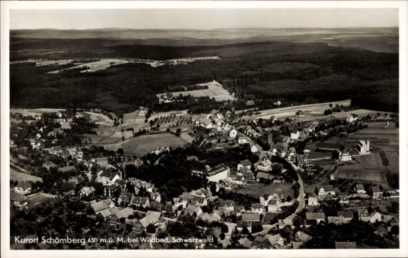 Postcard Schömberg in the Black Forest Württemberg, aerial photograph