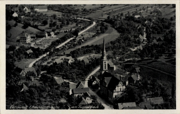Ak Ettenheimmünster Ettenheim in Baden, Fliegeraufnahme