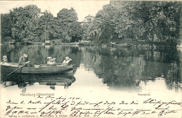 Postcard Hamburg Nord Uhlenhorst, Feenteich