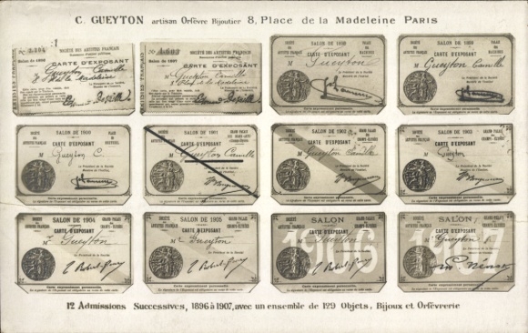 Postcard Paris, C. Guyeton, Place de la Madeleine, Consecutive admissions