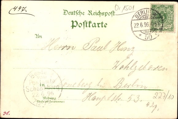 Chromo-Litho Berlin Zehlendorf Nikolassee, Beelitzhof, Restaurant H. Krüger, Wannsee station