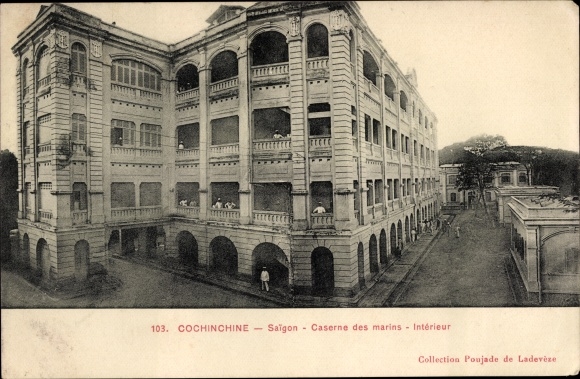 Postcard Saigon Cochinchina Vietnam, Sailors Barracks, Interior