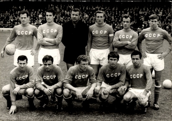 foto Ak USSR, voetbalteam, doelman Lev Yashin