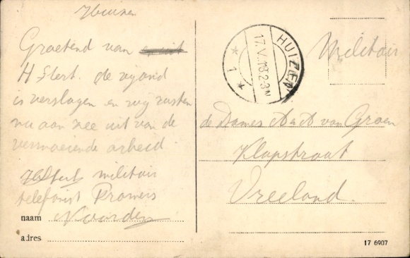 Postcard Naarden North Holland Netherlands, barracks Oud-Molen, soldiers