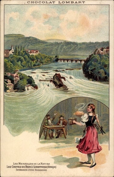 Litho Neuhausen am Rheinfall Kt. Schaffhausen Schweiz, Les Chutes du Rhin