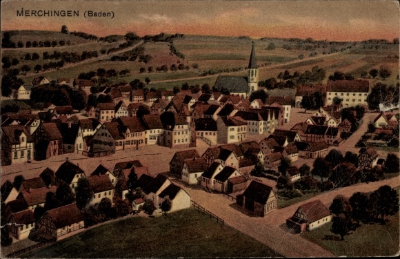 PC Merchingen Ravenstein in Baden, total view of the village