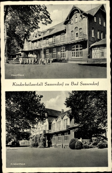 Postcard Bad Sassendorf in the district of Soest, children&#39;s sanatorium, main building, boys&#39; house