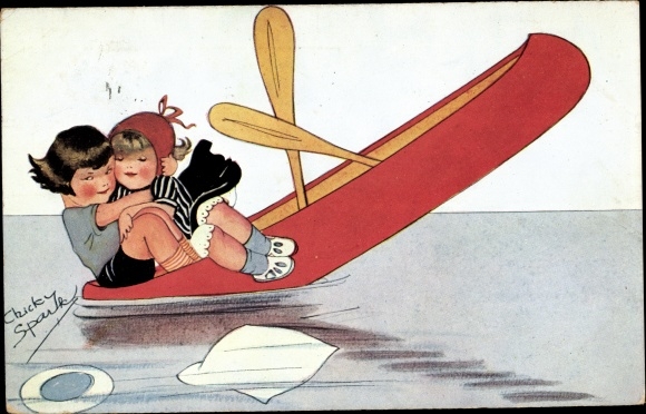 Artist PC Spark, Chicky, boy and girl in a canoe
