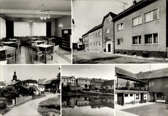 Ak Volkmannsdorf Saalfelder Höhe Saalfeld an der Saale Thüringen, Gasthaus Pohl, Dorfansicht, Str