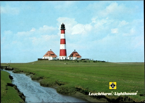 Ak Westerhever Nordfriesland, vuurtoren Westerheversand