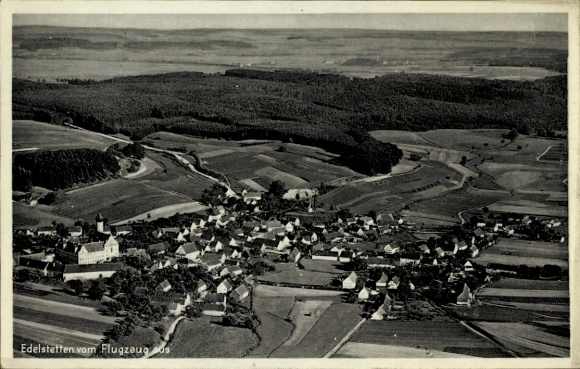 Postcard Edelstetten Neuburg an der Kammel Swabia, aerial photograph