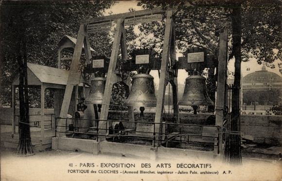 Postcard Paris, Exhibition of Decorative Arts 1925, Fortique des Cloches