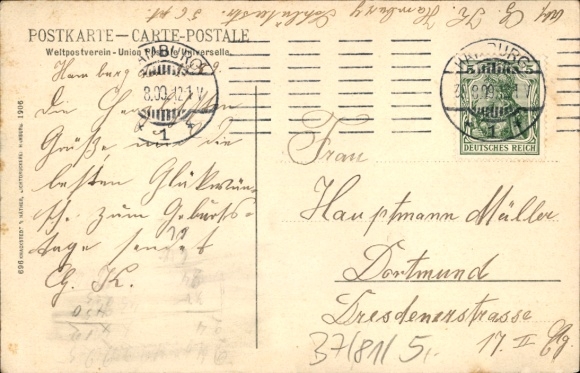 Postcard Hamburg Eimsbüttel Rotherbaum, Rothenbaum-Chaussee, tram