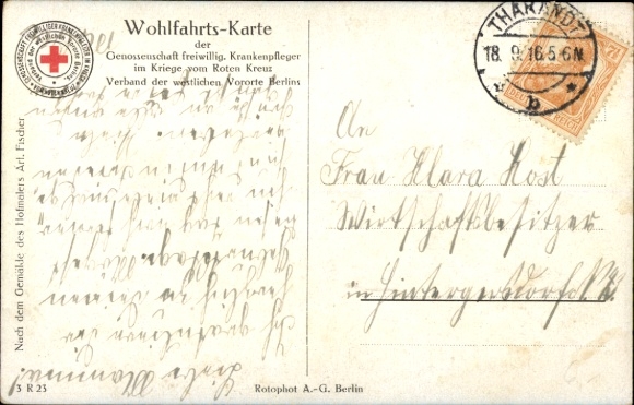 Artist Postcard Fischer, The people's gratitude is certain, Empress Auguste Viktoria visits hospital