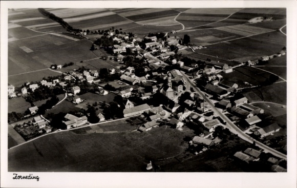 Ak Zorneding in Oberbayern, Luftaufnahme