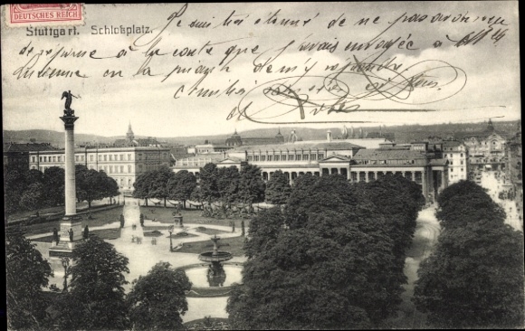 Postcard Stuttgart in Württemberg, Schlossplatz
