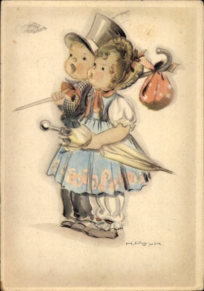 Artysta Ak Peyk, Hilla, dzieci, plecak, parasol