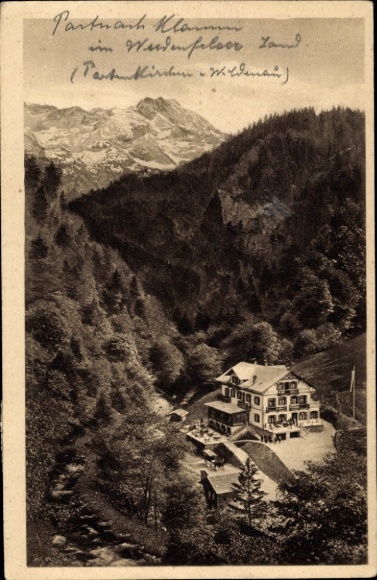 Ak Herxheim am Berg in Rheinland-Pfalz, Partnachklamm, Gasthof Partnachklamm, 