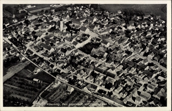 Postcard Kösching in Upper Bavaria, aerial photograph