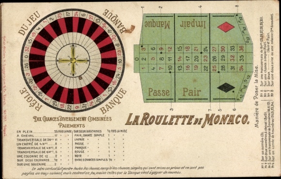 KP La Roulette de Monaco, dziesięć różnych połączonych kursów, wypłaty