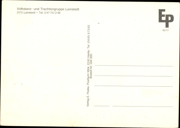 Postcard Lamstedt in Lower Saxony, folk dance and traditional costume group