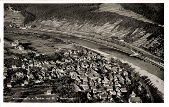 Ak Hassmersheim Haßmersheim am Neckar, Luftaufnahme