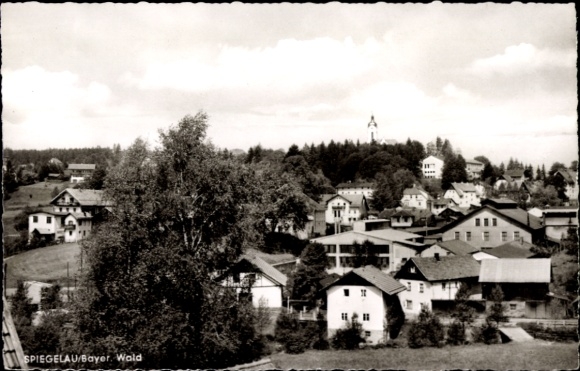 Postcard Spiegelau in the Bavarian Forest Lower Bavaria, partial view