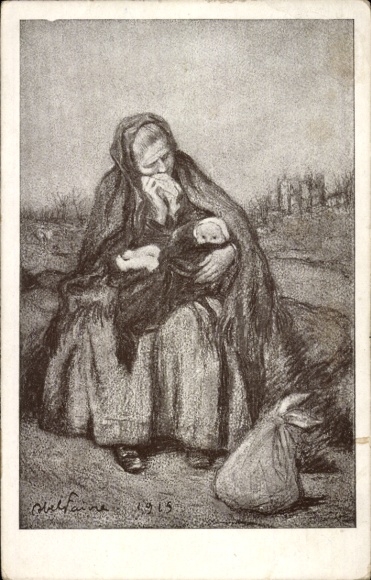 Artist PC Crying woman with child 1915