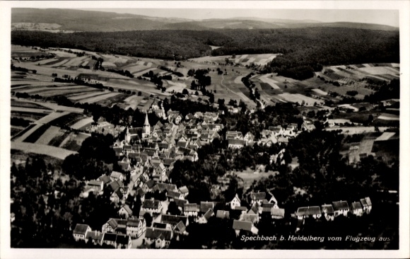 Postcard Spechbach in Württemberg, aerial photograph