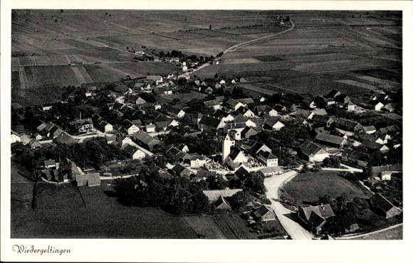 Ak Wiedergeltingen im Unterallgäu, Fliegeraufnahme