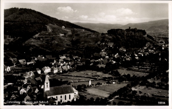 Postcard Ortenberg in Baden, aerial photograph
