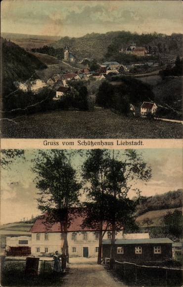 Postcard Liebstadt Erzgebirge Saxony, general view, Schützenhaus