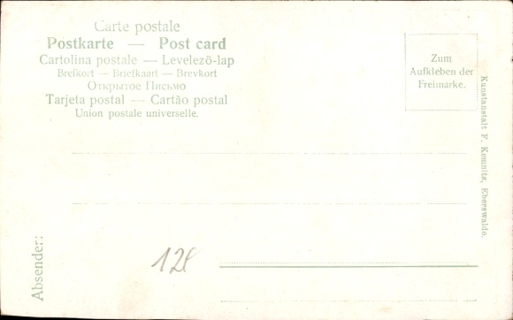 Postcard Hermine Perella, transformation artistic cyclist on a penny-farthing