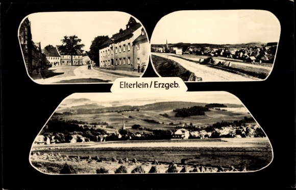 Ak Elterlein im Erzgebirge, Gesamtansicht, Straßenpartie