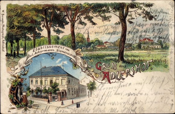 Chromo-Litho Berlin Treptow Adlershof, Leopold&#39;s Restaurant, Bismarckstrasse 60